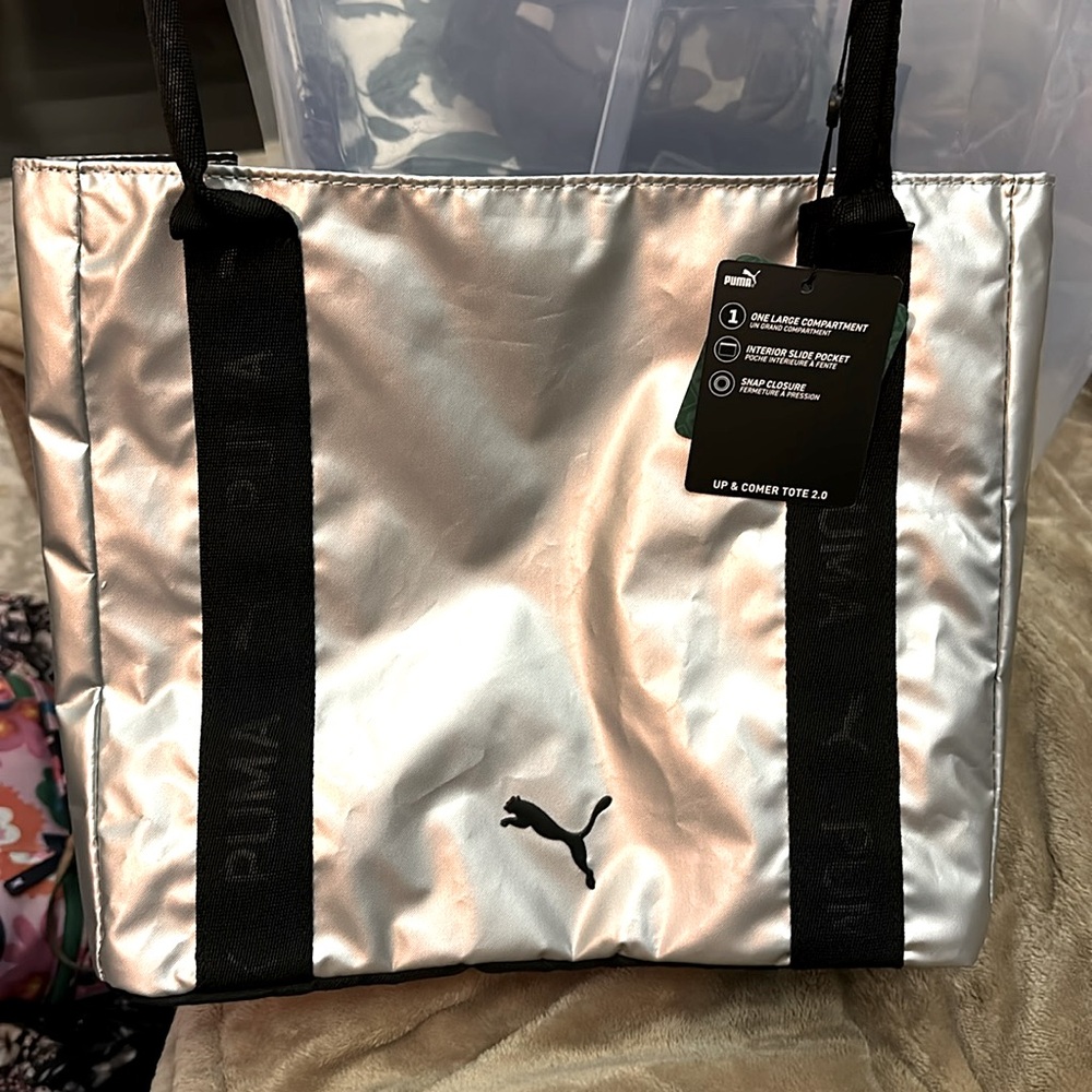 NWT Puma Black & Silver Tote